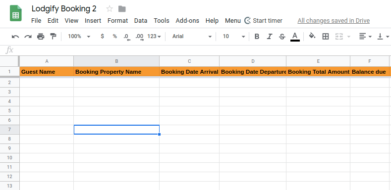 Lodgify Integration with google sheets