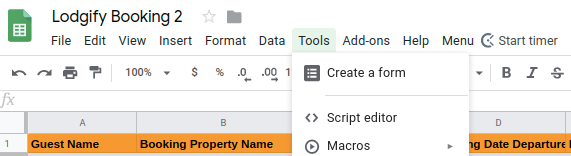 Lodgify Integration with google sheets